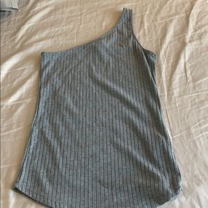 Gray one shoulder top